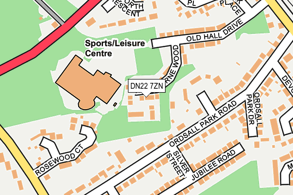 DN22 7ZN map - OS OpenMap – Local (Ordnance Survey)
