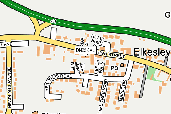 DN22 8AL map - OS OpenMap – Local (Ordnance Survey)