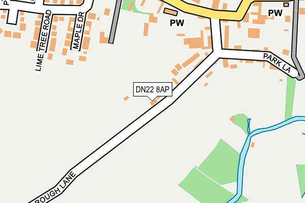 DN22 8AP map - OS OpenMap – Local (Ordnance Survey)