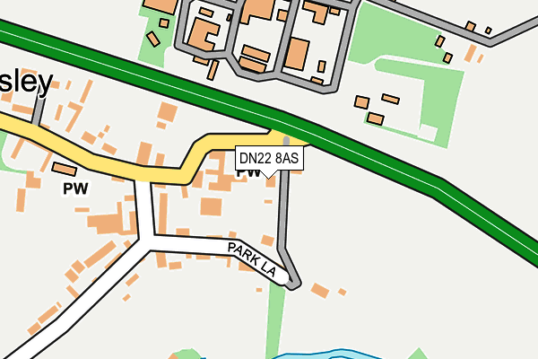 DN22 8AS map - OS OpenMap – Local (Ordnance Survey)