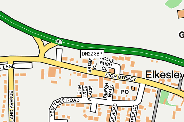 DN22 8BP map - OS OpenMap – Local (Ordnance Survey)