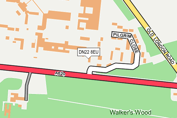 DN22 8EU map - OS OpenMap – Local (Ordnance Survey)