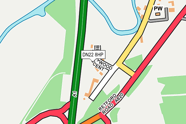 DN22 8HP map - OS OpenMap – Local (Ordnance Survey)
