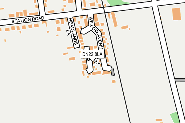 DN22 8LA map - OS OpenMap – Local (Ordnance Survey)