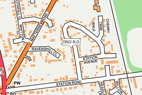 DN22 8LG map - OS OpenMap – Local (Ordnance Survey)