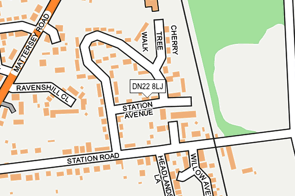 DN22 8LJ map - OS OpenMap – Local (Ordnance Survey)