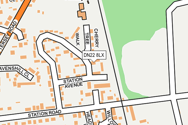 DN22 8LX map - OS OpenMap – Local (Ordnance Survey)