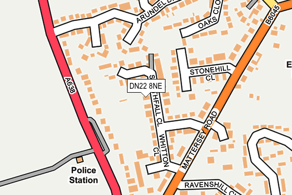 DN22 8NE map - OS OpenMap – Local (Ordnance Survey)