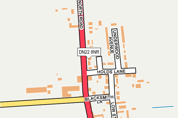 DN22 8NR map - OS OpenMap – Local (Ordnance Survey)