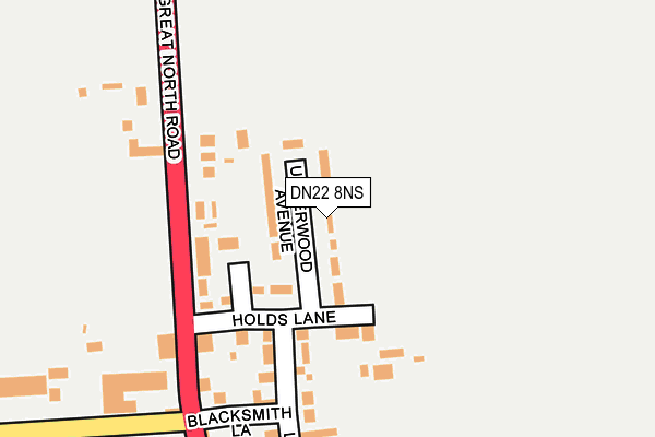 DN22 8NS map - OS OpenMap – Local (Ordnance Survey)