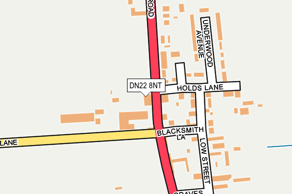 DN22 8NT map - OS OpenMap – Local (Ordnance Survey)