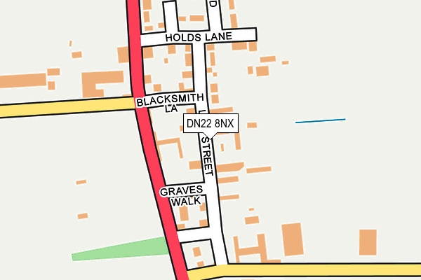 DN22 8NX map - OS OpenMap – Local (Ordnance Survey)