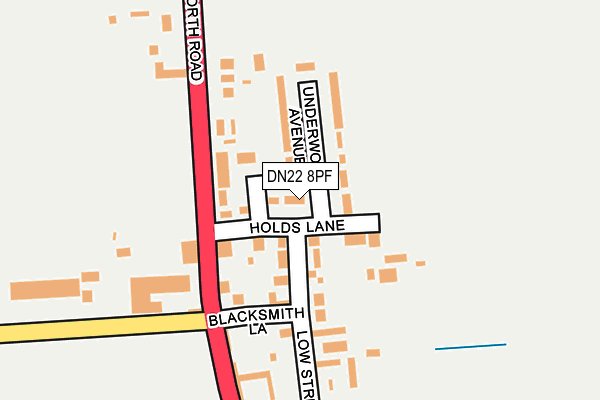 DN22 8PF map - OS OpenMap – Local (Ordnance Survey)