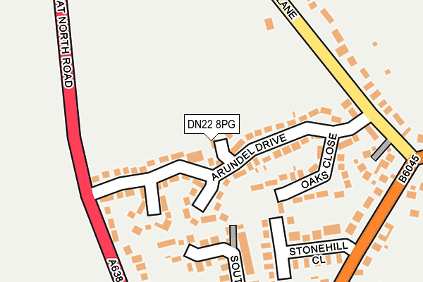 DN22 8PG map - OS OpenMap – Local (Ordnance Survey)