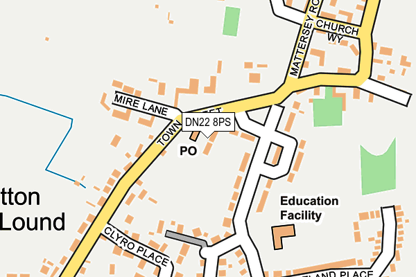 DN22 8PS map - OS OpenMap – Local (Ordnance Survey)