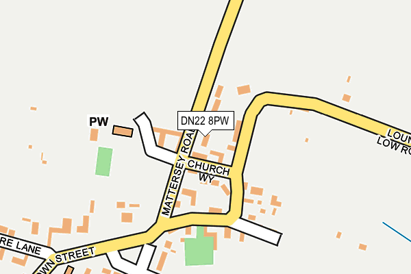 DN22 8PW map - OS OpenMap – Local (Ordnance Survey)