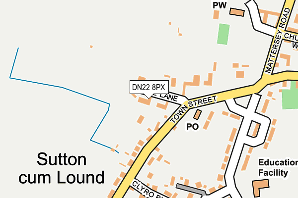 DN22 8PX map - OS OpenMap – Local (Ordnance Survey)