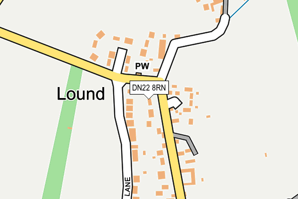 DN22 8RN map - OS OpenMap – Local (Ordnance Survey)