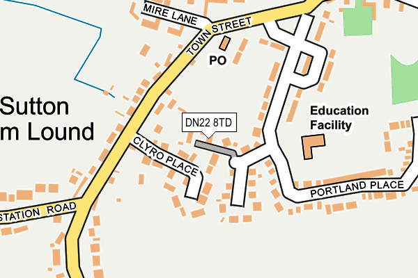 DN22 8TD map - OS OpenMap – Local (Ordnance Survey)