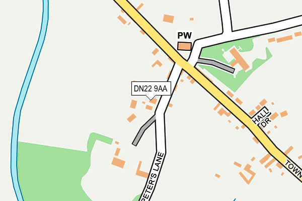 DN22 9AA map - OS OpenMap – Local (Ordnance Survey)