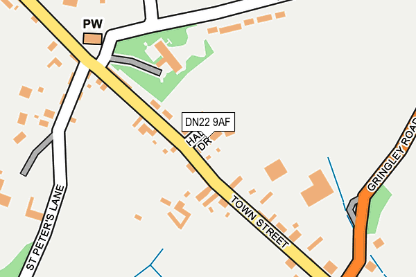 DN22 9AF map - OS OpenMap – Local (Ordnance Survey)