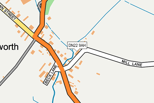 DN22 9AH map - OS OpenMap – Local (Ordnance Survey)