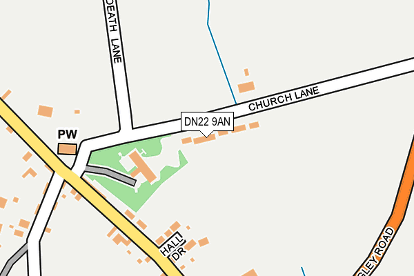 DN22 9AN map - OS OpenMap – Local (Ordnance Survey)