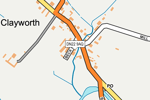 DN22 9AQ map - OS OpenMap – Local (Ordnance Survey)