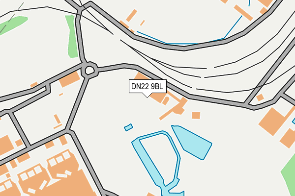 DN22 9BL map - OS OpenMap – Local (Ordnance Survey)