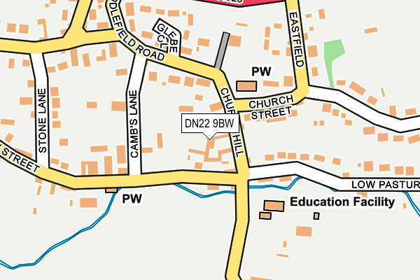 DN22 9BW map - OS OpenMap – Local (Ordnance Survey)