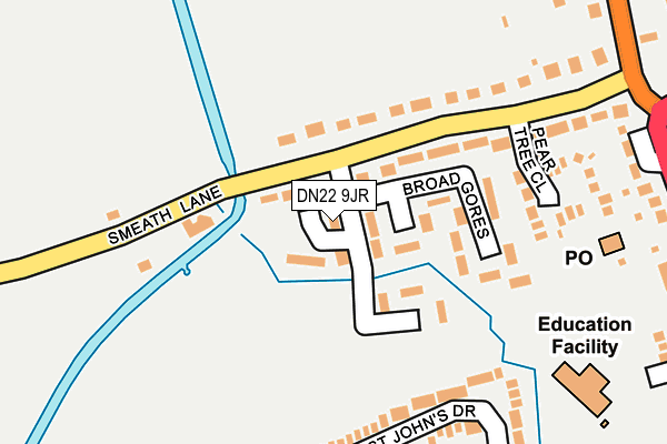 DN22 9JR map - OS OpenMap – Local (Ordnance Survey)