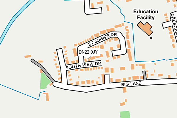 DN22 9JY map - OS OpenMap – Local (Ordnance Survey)