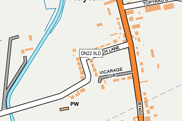 DN22 9LD map - OS OpenMap – Local (Ordnance Survey)