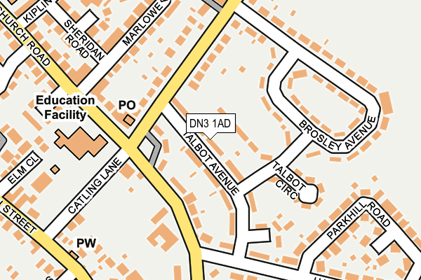 DN3 1AD map - OS OpenMap – Local (Ordnance Survey)