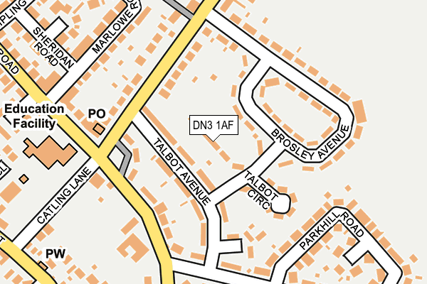 DN3 1AF map - OS OpenMap – Local (Ordnance Survey)