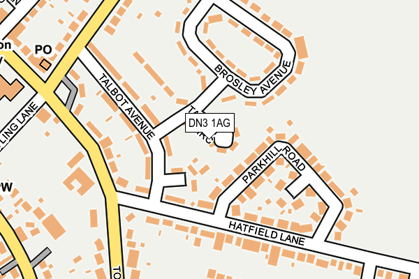 DN3 1AG map - OS OpenMap – Local (Ordnance Survey)
