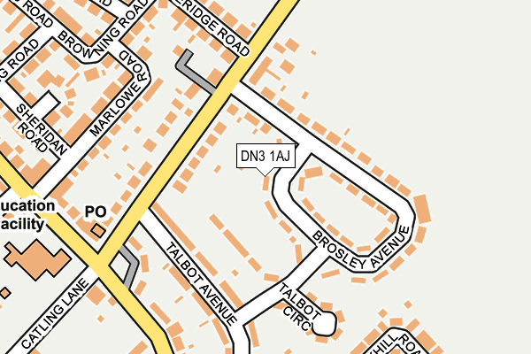 DN3 1AJ map - OS OpenMap – Local (Ordnance Survey)