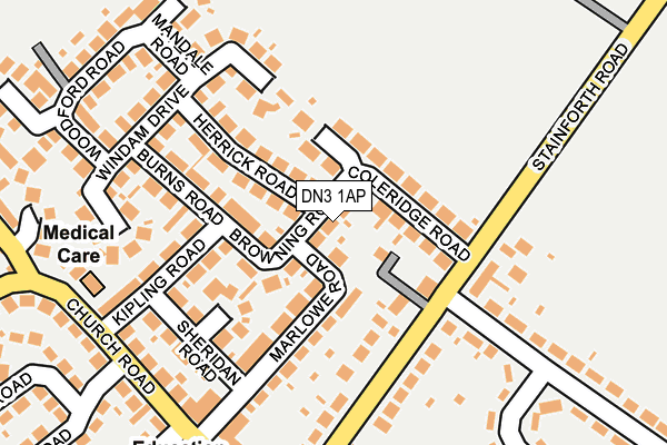 DN3 1AP map - OS OpenMap – Local (Ordnance Survey)