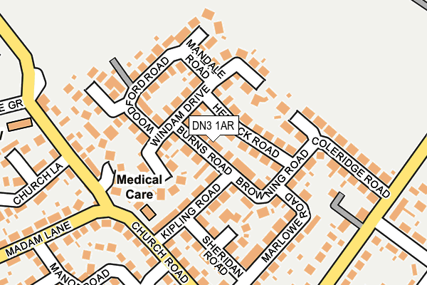 DN3 1AR map - OS OpenMap – Local (Ordnance Survey)