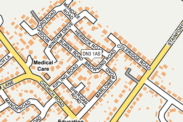 DN3 1AS map - OS OpenMap – Local (Ordnance Survey)