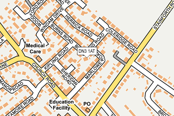 DN3 1AT map - OS OpenMap – Local (Ordnance Survey)