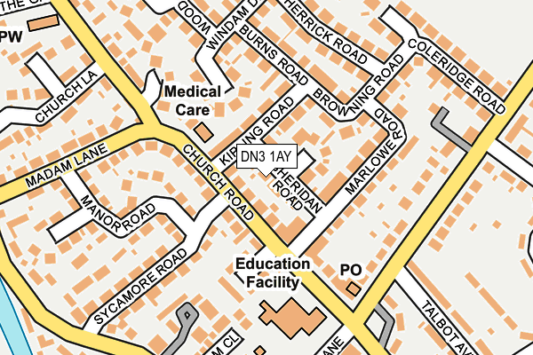 DN3 1AY map - OS OpenMap – Local (Ordnance Survey)