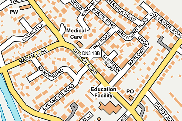 DN3 1BB map - OS OpenMap – Local (Ordnance Survey)