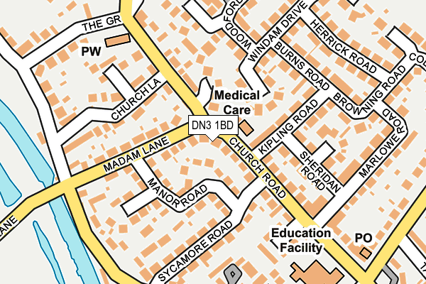 DN3 1BD map - OS OpenMap – Local (Ordnance Survey)