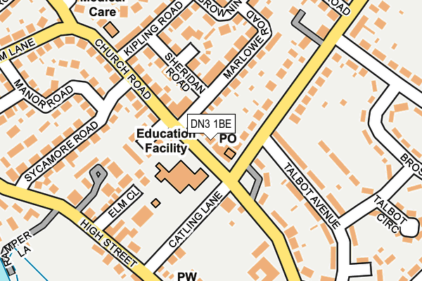 DN3 1BE map - OS OpenMap – Local (Ordnance Survey)