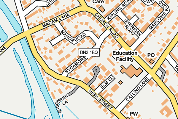 DN3 1BQ map - OS OpenMap – Local (Ordnance Survey)