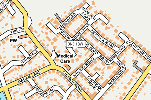 DN3 1BW map - OS OpenMap – Local (Ordnance Survey)