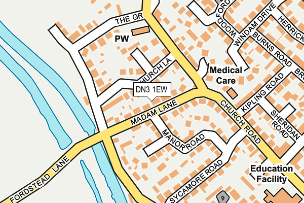 DN3 1EW map - OS OpenMap – Local (Ordnance Survey)
