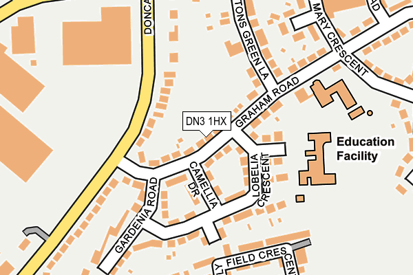 DN3 1HX map - OS OpenMap – Local (Ordnance Survey)