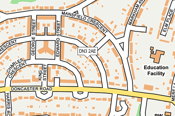 DN3 2AE map - OS OpenMap – Local (Ordnance Survey)